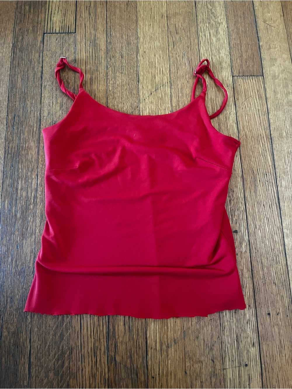 Red Spaghetti Strap Women's Tank Top